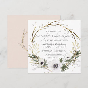 Paare Dusche Moderner Rosa Kraut Eukalyptus Einladung