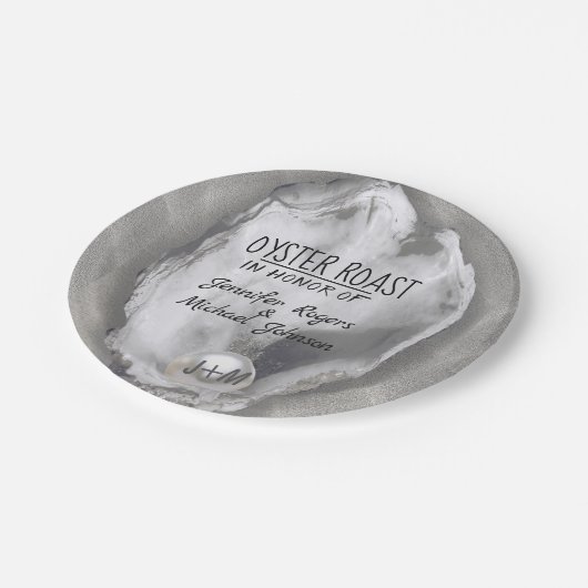 Paare Dusche Oyster Roast Pappteller (Schrägansicht)