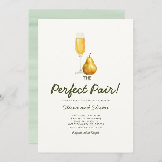 Paare Dusche Perfekt Paar Einladung (Vorne/Hinten)