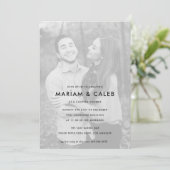 Paare Dusche Schwarz-Weiß-Foto Einladung (Stehend Vorderseite)