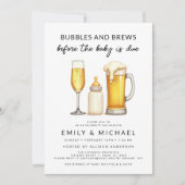 Paare Duschkabeln & Brauen vor dem Baby ist fällig Einladung (Vorderseite)