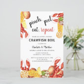 Paare Engagement Party Crawfish Boil Einladung (Stehend Vorderseite)