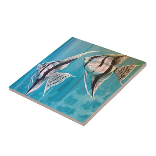 Paare Engelsfisch-Ölgemälde Nr. 1 Fliese (Seite)