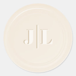 Paare Erste Monogramm Imitate Wachs Siegel Creme Runder Aufkleber