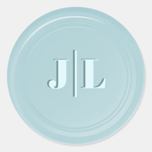 Paare Erste Monogramm-Imitate Wachs Siegel Design Runder Aufkleber (Vorderseite)