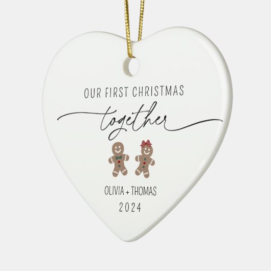 Paare - Erste Weihnachten - Foto Keramik Ornament (Links)