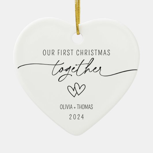 Paare - Erste Weihnachten - Foto Keramik Ornament (Vorne)