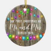 Paare Erste Weihnachtsfeier Keramik Ornament (Vorne)