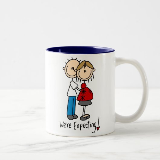 Paare erwarten wir T - Shirts und Geschenke Zweifarbige Tasse (Rechts)