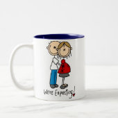 Paare erwarten wir T - Shirts und Geschenke Zweifarbige Tasse (Links)