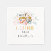 Paare Fall Baby Dusche Pumpkin Bloral Custom Serviette (Vorderseite)