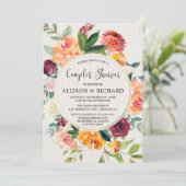 Paare fallen Babydusche, geschlechtsneutral codier Einladung (Stehend Vorderseite)