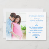 Paare Foto Blue Baby Dusche Einladung (Vorderseite)