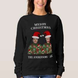 Paare Foto Frohe Weihnachten Ugly Sweater Sweatshirt