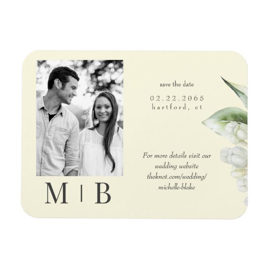 Paare Foto Gelb Save the Date Hochzeit Magnet (Horizontal)