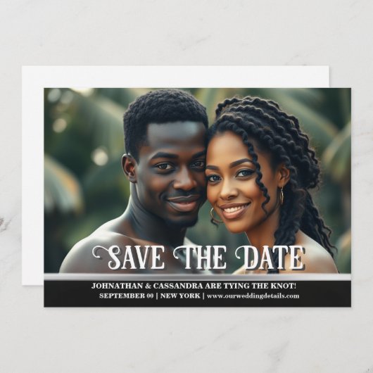 Paare Foto Verlobung Save the Date DIY Einladung (Vorne/Hinten)