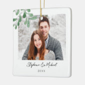 Paare Foto Weihnachten Keramikornament (Links)