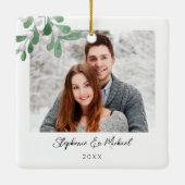 Paare Foto Weihnachten Keramikornament (Rückseite)