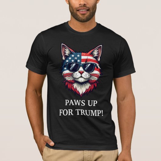 Paare für Trump Cat Präsident Flag Patriotic T-Shirt (Vorderseite)