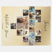 Paare geben Valentinstag Herz Foto Collage Fleecedecke (Vorderseite (Horizontal))