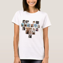 Paare geben Valentinstag Herz Foto Collage T-Shirt