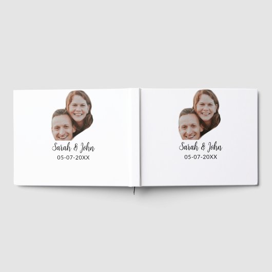 Paare Gesicht Foto hinzufügen Name Datum einfache  Gästebuch (Voll)