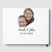 Paare Gesicht Foto hinzufügen Name Datum einfache Gästebuch (Rückseite)