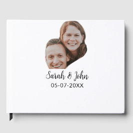 Paare Gesicht Foto hinzufügen Name Datum einfache Gästebuch