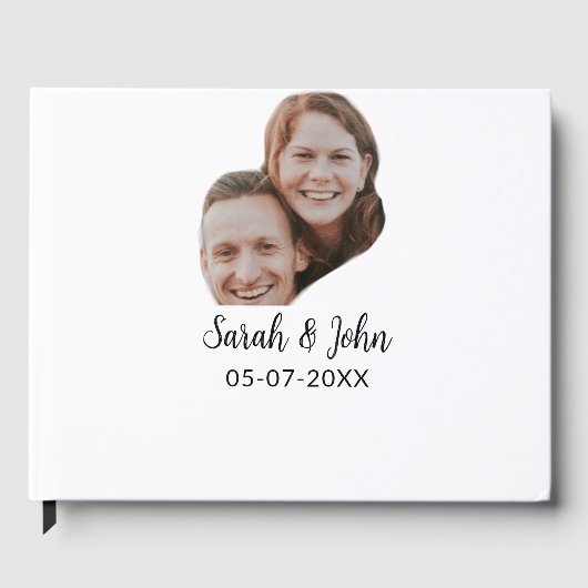 Paare Gesicht Foto hinzufügen Name Datum einfache Gästebuch (Vorderseite)
