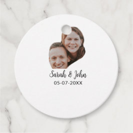 Paare Gesicht Foto hinzufügen Name Datum einfache Geschenkanhänger