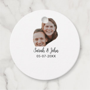Paare Gesicht Foto hinzufügen Name Datum einfache  Geschenkanhänger