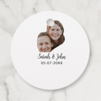 Paare Gesicht Foto hinzufügen Name Datum einfache Geschenkanhänger