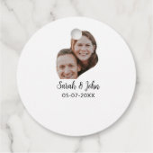 Paare Gesicht Foto hinzufügen Name Datum einfache  Geschenkanhänger (Rückseite)