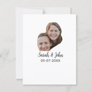 Paare Gesicht Foto hinzufügen Name Datum einfache  Postkarte