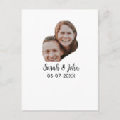 Paare Gesicht Foto hinzufügen Name Datum einfache Postkarte (Vorderseite)