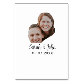 Paare Gesicht Foto hinzufügen Name Datum einfache Tischnummer