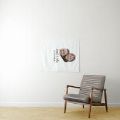 Paare Gesicht Foto hinzufügen Name Datum einfache  Wandteppich (Beispiel (Horizontal))