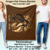 Paare Gold Dragons hinzufügen Namen 60"x80" Fleecedecke