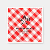 Paare GRILLEN Baby Dusche Rot kariert Gingham Serviette (Vorderseite)