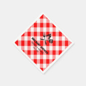 Paare GRILLEN Baby Dusche Rot kariert Gingham Serviette (Ecke)