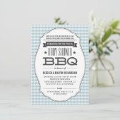 Paare GRILLEN Boy Baby Shower Einladungen (Stehend Vorderseite)