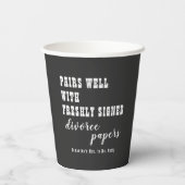 Paare gut Scheidungspapier schwarz nur geschieden Pappbecher (Rückseite)