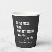 Paare gut Scheidungspapier schwarz nur geschieden Pappbecher (Vorderseite)