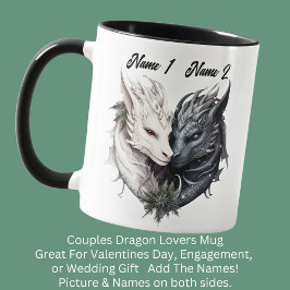 Paare heißen Schwarz & Weiß Drachen, für Liebhaber Tasse
