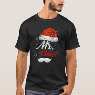 Paare Herr Clause Santa Light Hat Jahrestag Weihna T-Shirt