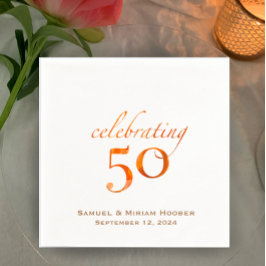 Paare hinzufügen Namen 50. Hochzeitstag Pfirsich Serviette