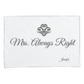 Paare Hochzeit Mr. Right & Mrs. Always Right Kissenbezug (Vorderseite-Rechts)