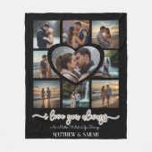 Paare I Liebe You Heart Neun Foto Fleecedecke (Vorderseite)