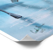 Paare im Eiffelturm Paris bemalten Poster (Ecke)