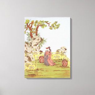 Paare in einem chinesischen Garten, 'von den Leinwanddruck